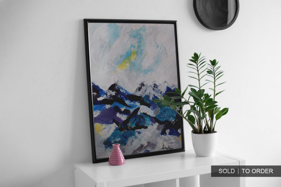 Abstract Mountains - abstract painting on paper