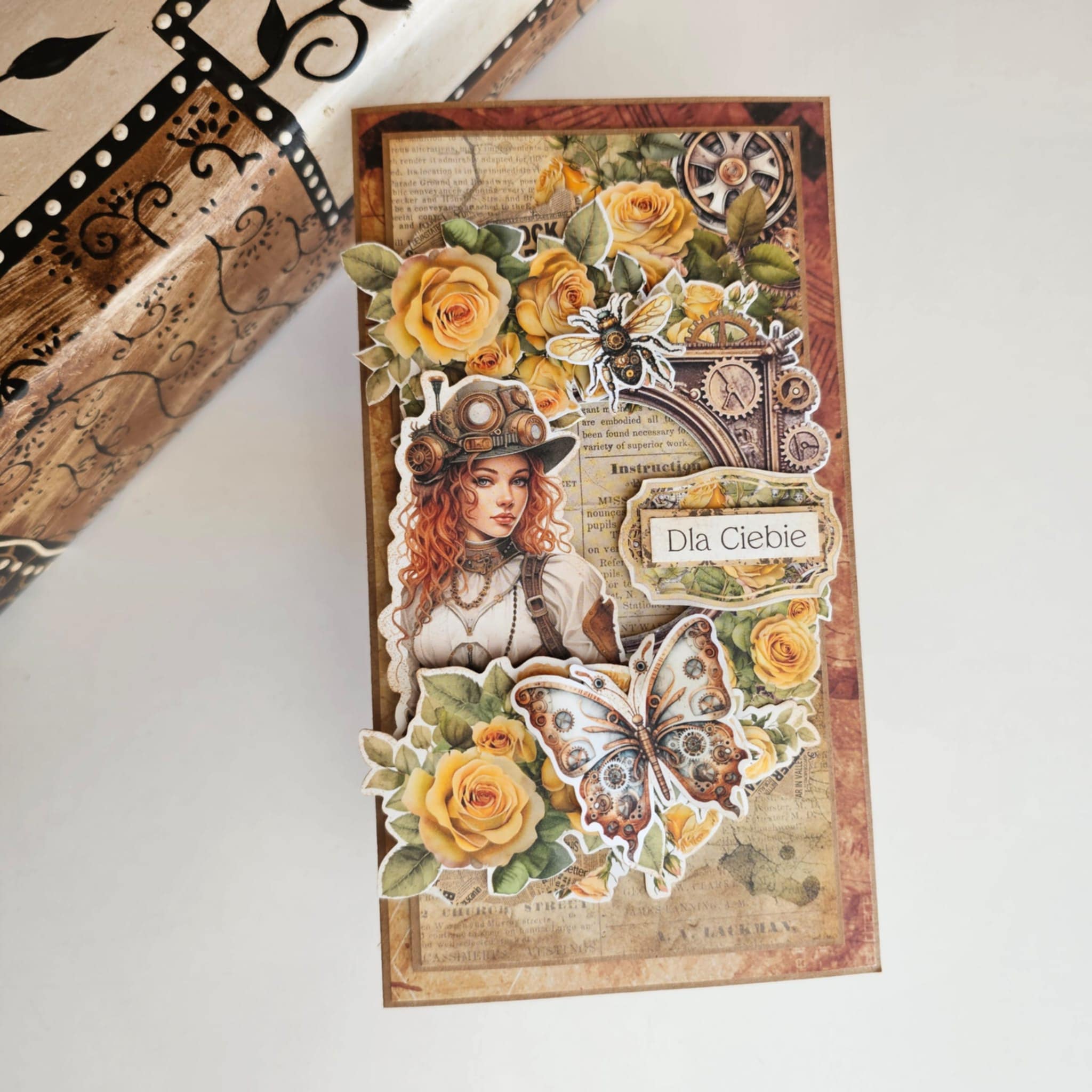 Steampunkowa kartka dla kobiety z charakterem - obrazek 4