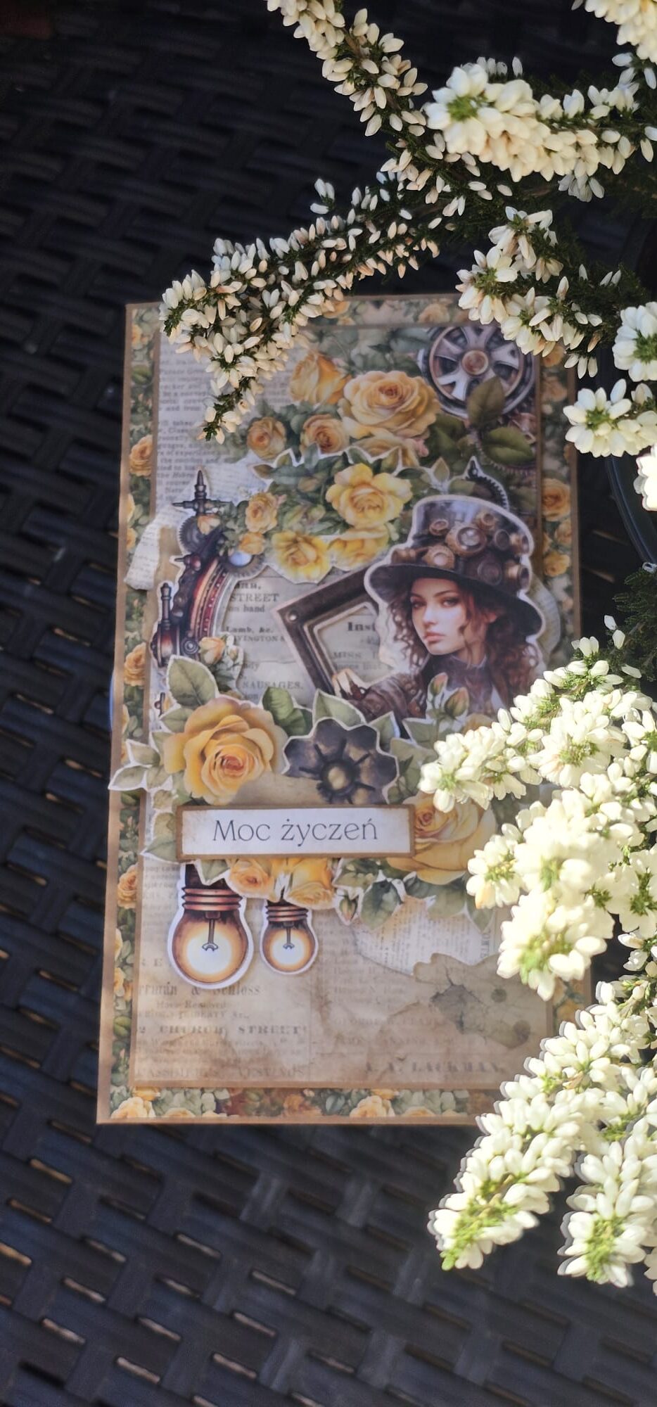 Kartka Steampunkowa z kobietą w cylindrze - obrazek 4