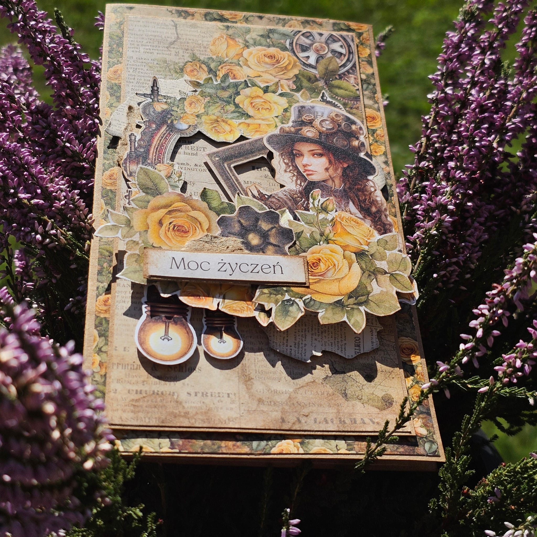 Kartka Steampunkowa z kobietą w cylindrze - obrazek 5