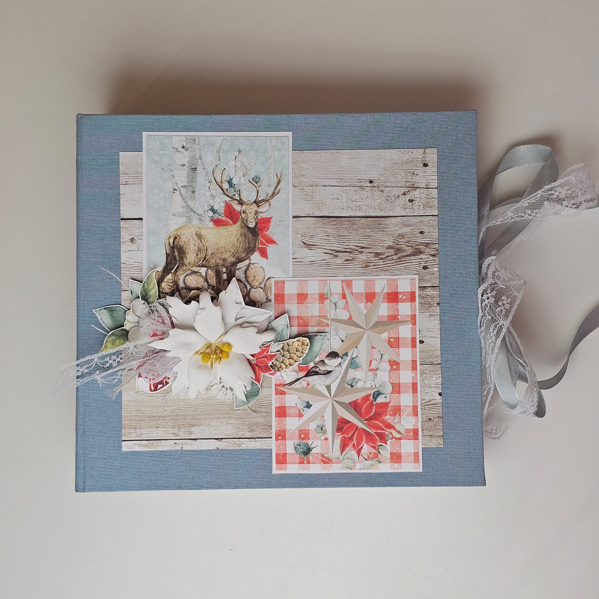 Ręcznie robiony album na zdjęcia z motywem zimowym